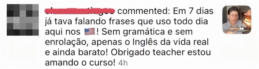 Depoimento aluno